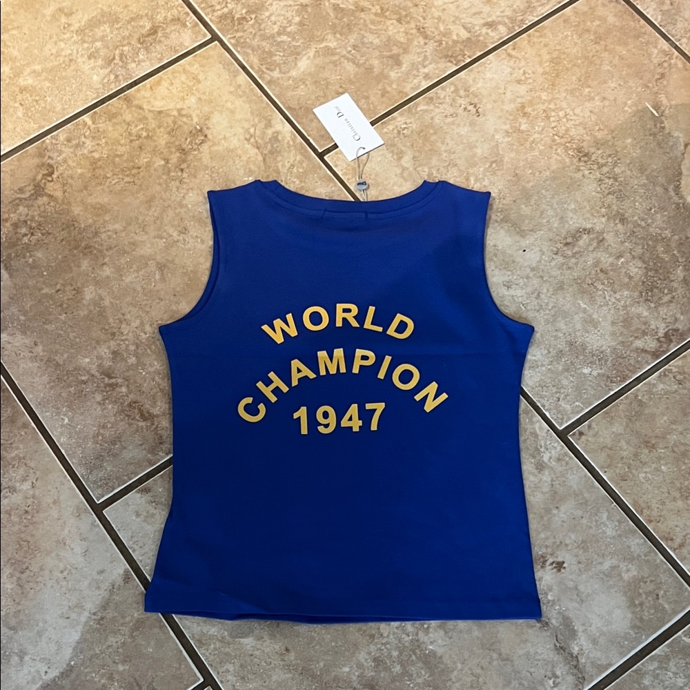Jadore Dior Royal Blue Tank Top size 8 nwt Christian Dior vintage 90’s - Picture 2 of 4